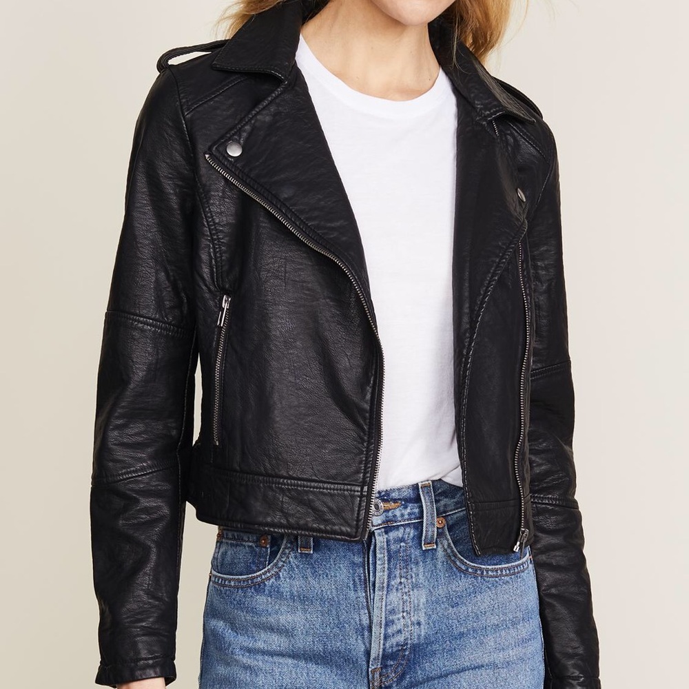 Cupcakes and cashmere Faux Leather Moto Jacket